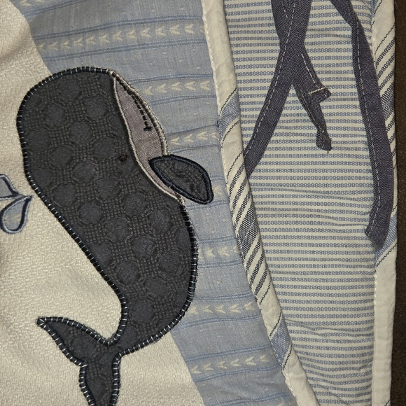 Levtex Boho Bay Blue & White Ocean - Sea Life - Whale Baby Crib Rail Guard - Picture 5 of 17